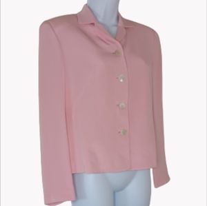 Petite Sophisticate Pink Silk Button up Jacket, sz 6P